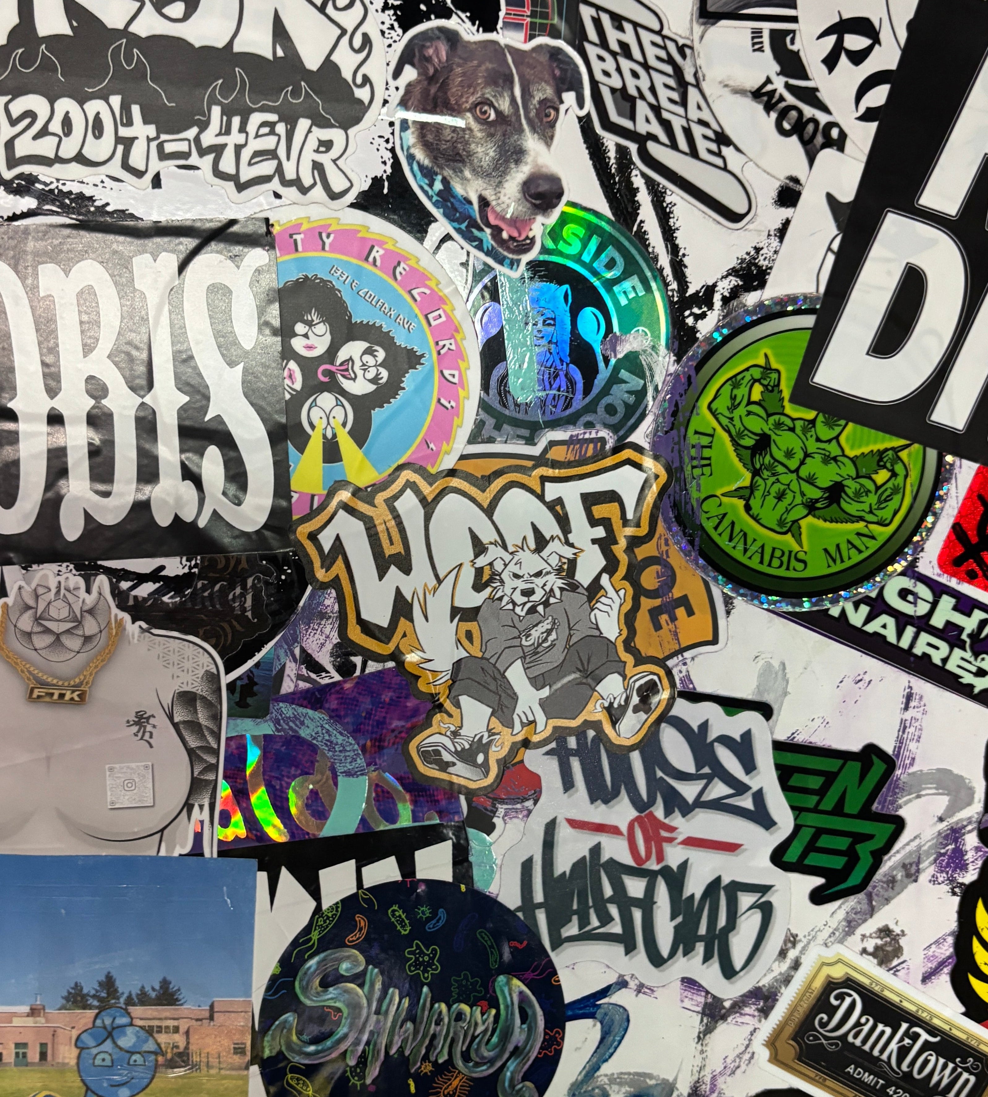 Woof -Large Vinyl Sticker (Black & Yellow)