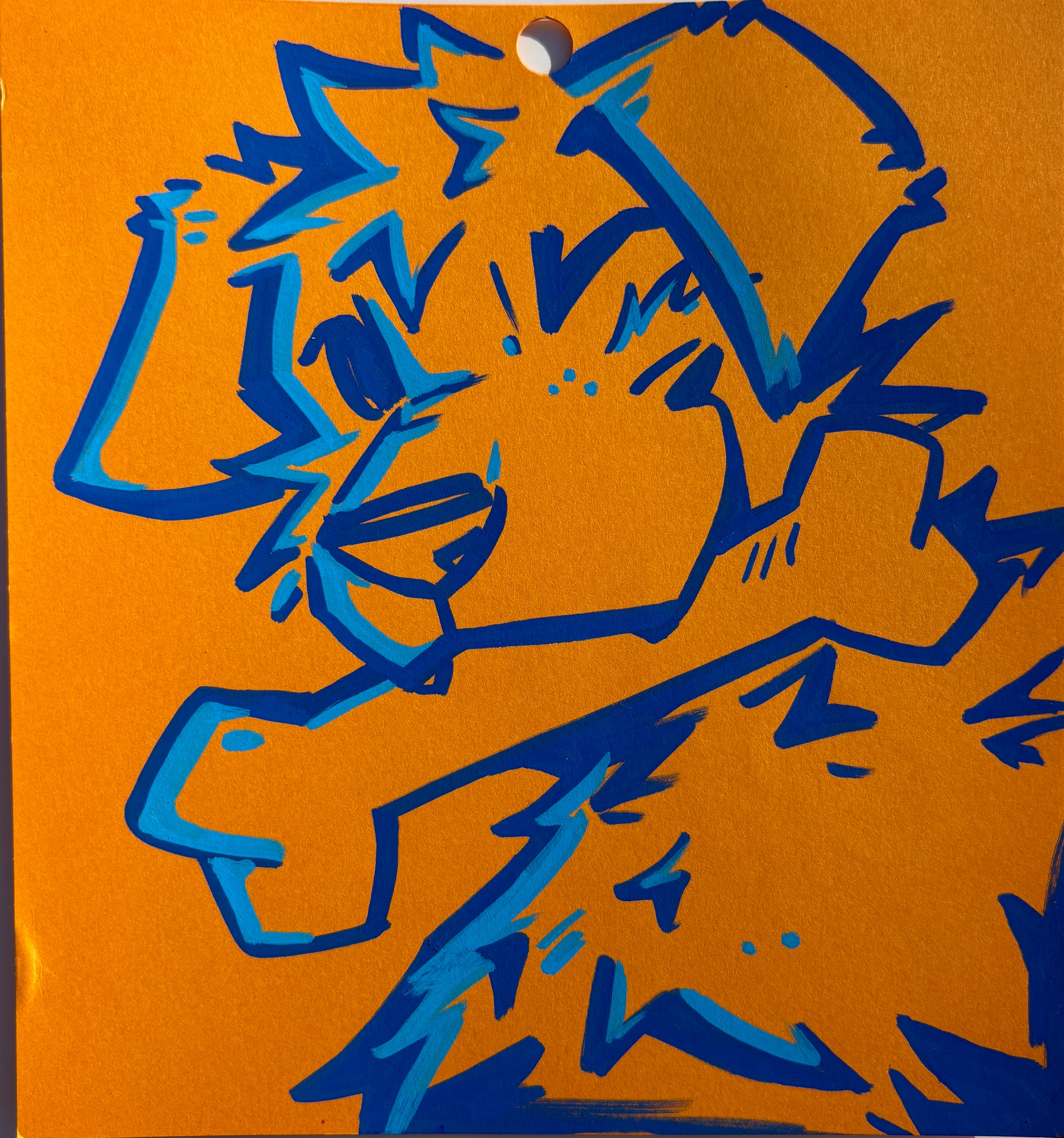 Monochromatic Cardstock Doodle- Blue