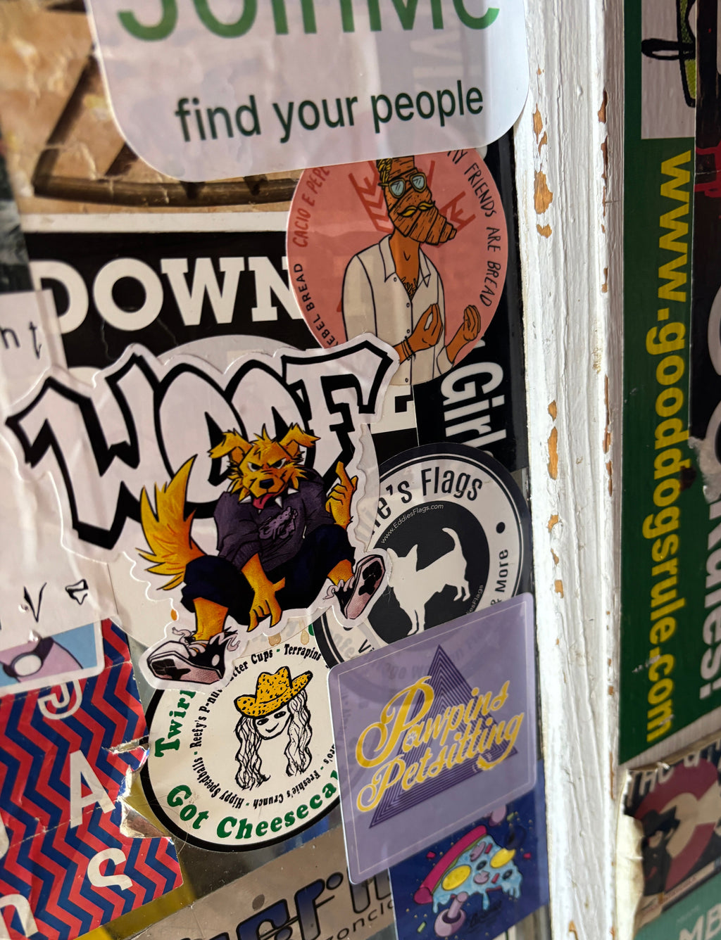 Woof -Large Vinyl Sticker (color)