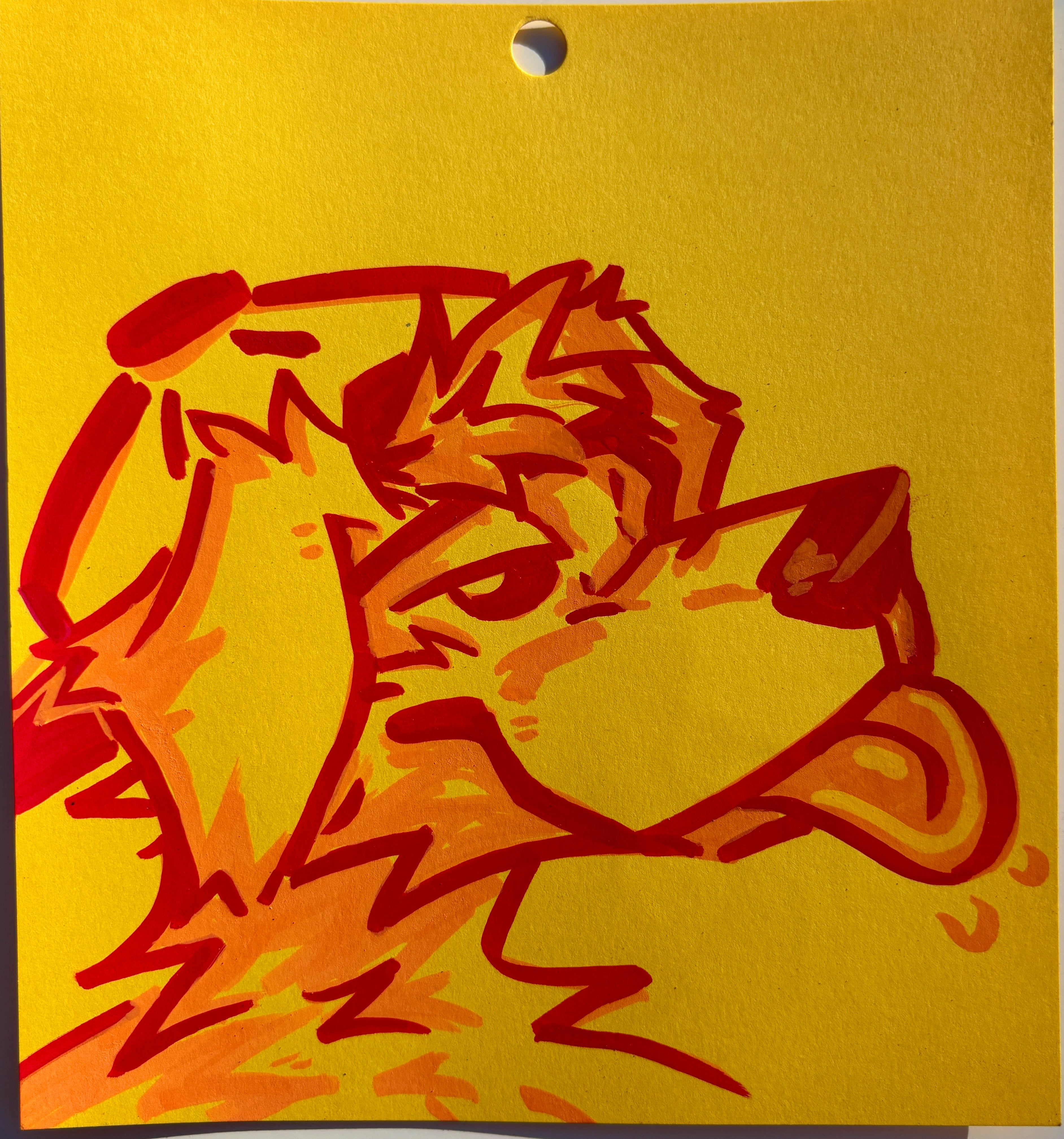 Monochromatic Cardstock Doodle- Red